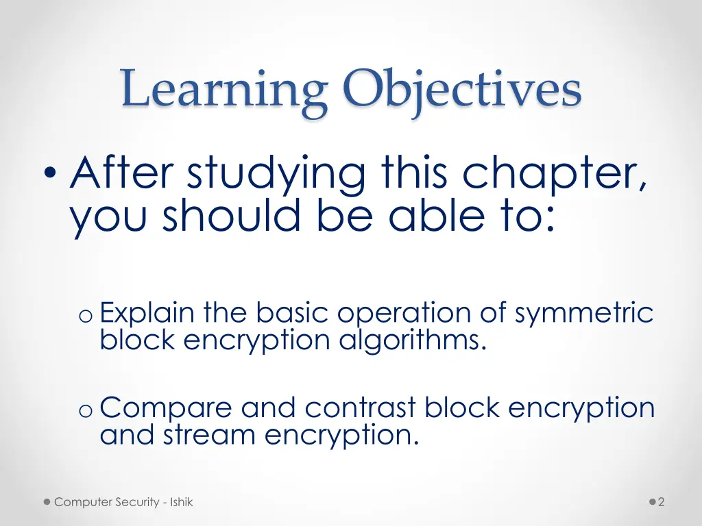 learning objectives