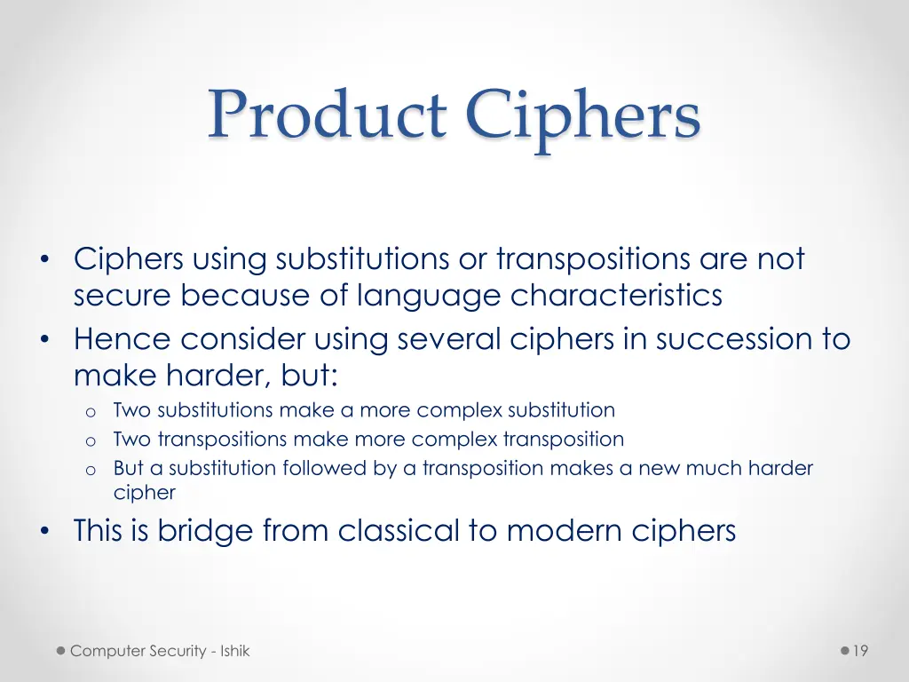 product ciphers