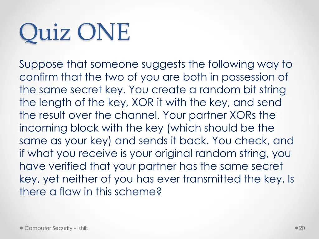 quiz one