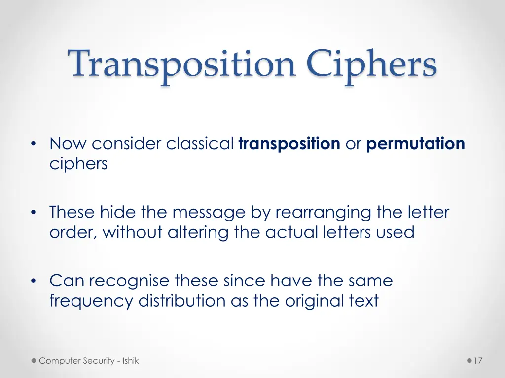 transposition ciphers