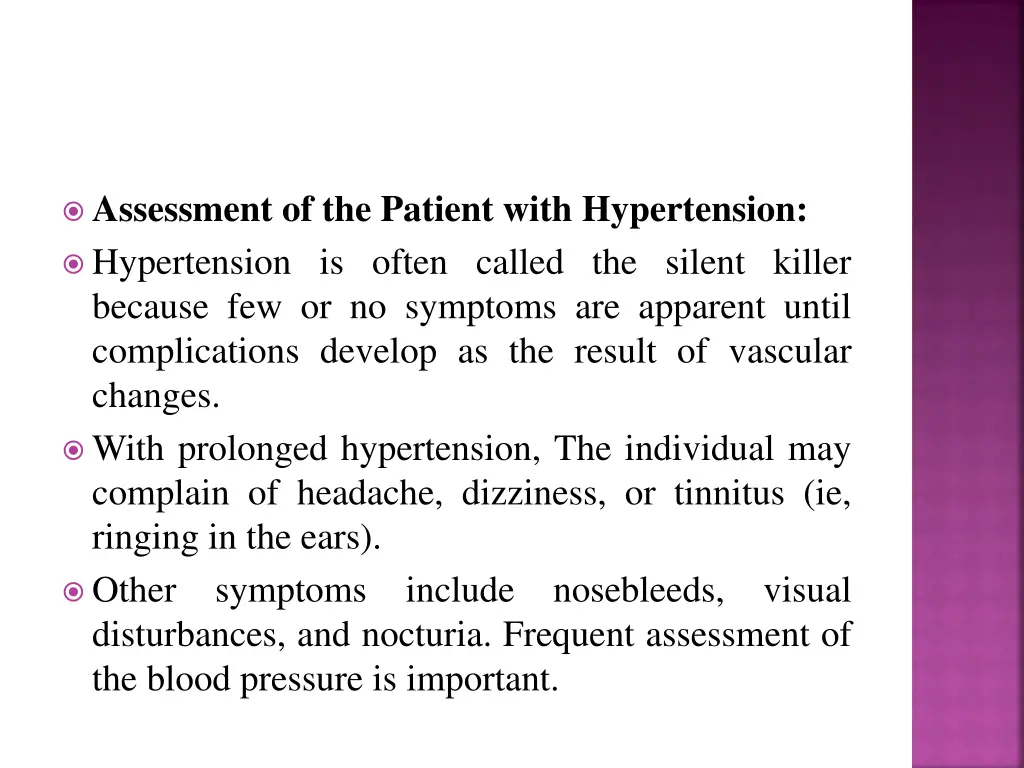 assessment of the patient with hypertension