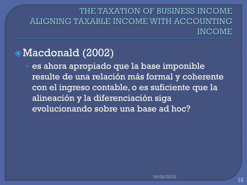 macdonald 2002 es ahora apropiado que la base