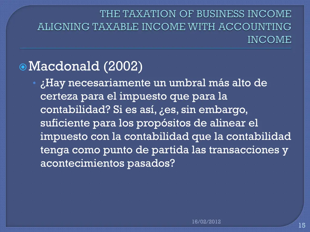 macdonald 2002 hay necesariamente un umbral