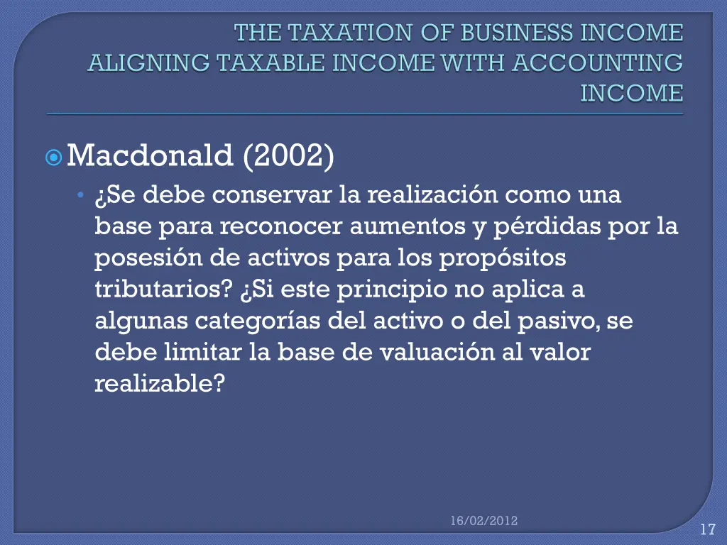 macdonald 2002 se debe conservar la realizaci