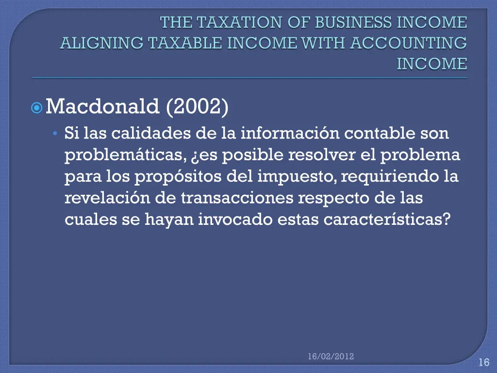 macdonald 2002 si las calidades de la informaci