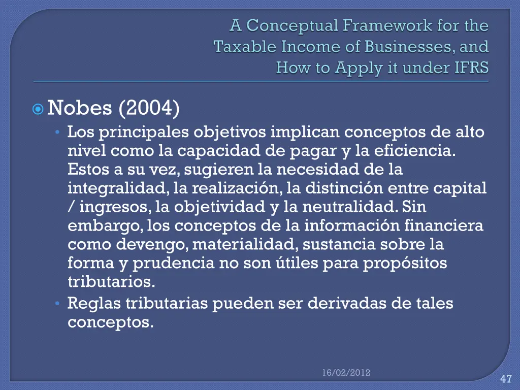 nobes 2004 los principales objetivos implican