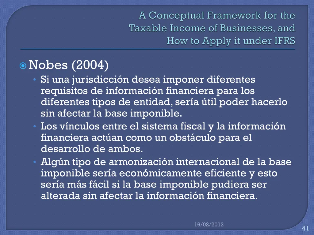 nobes 2004 si una jurisdicci n desea imponer
