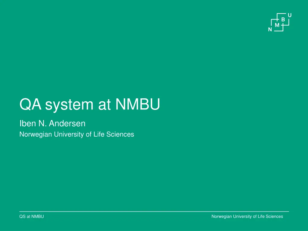 qa system at nmbu