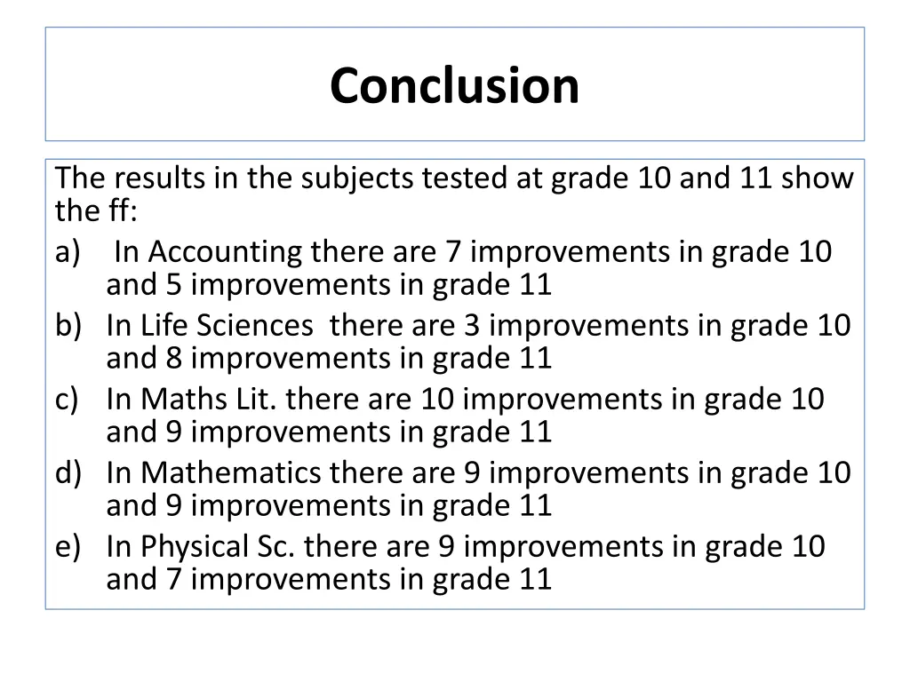 conclusion