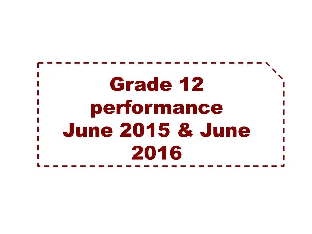 grade 12 performance june 2015 june 2016