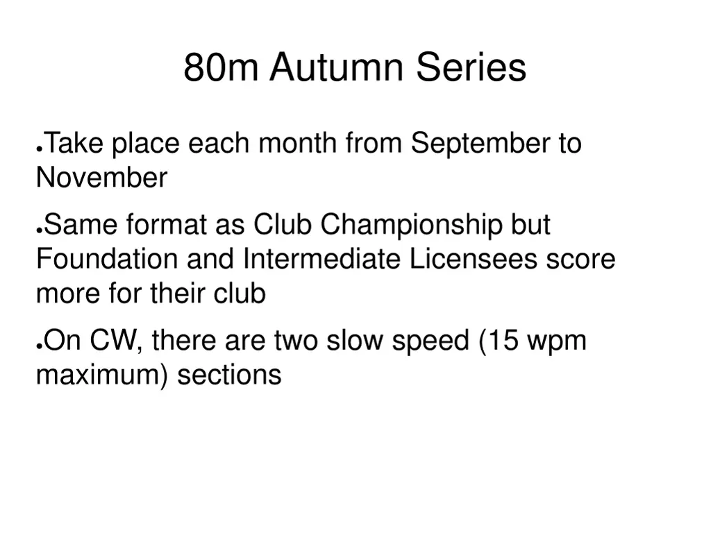 80m autumn series