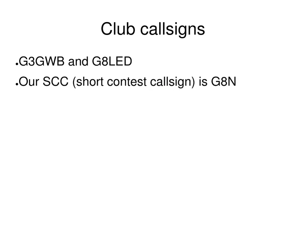 club callsigns