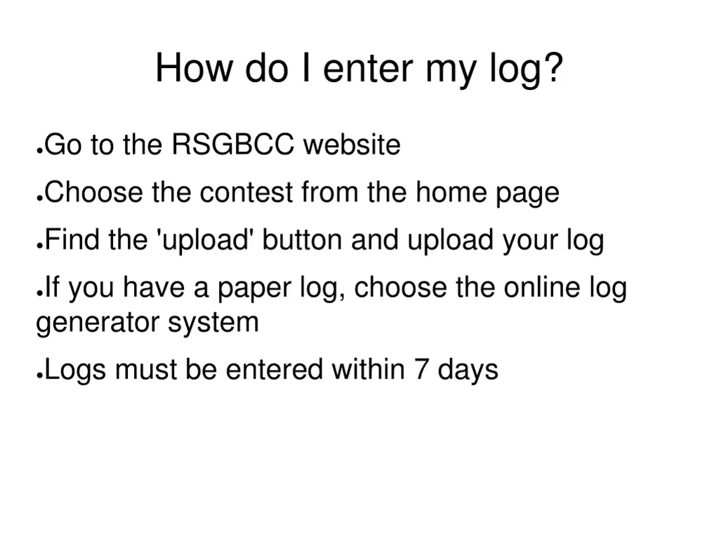 how do i enter my log