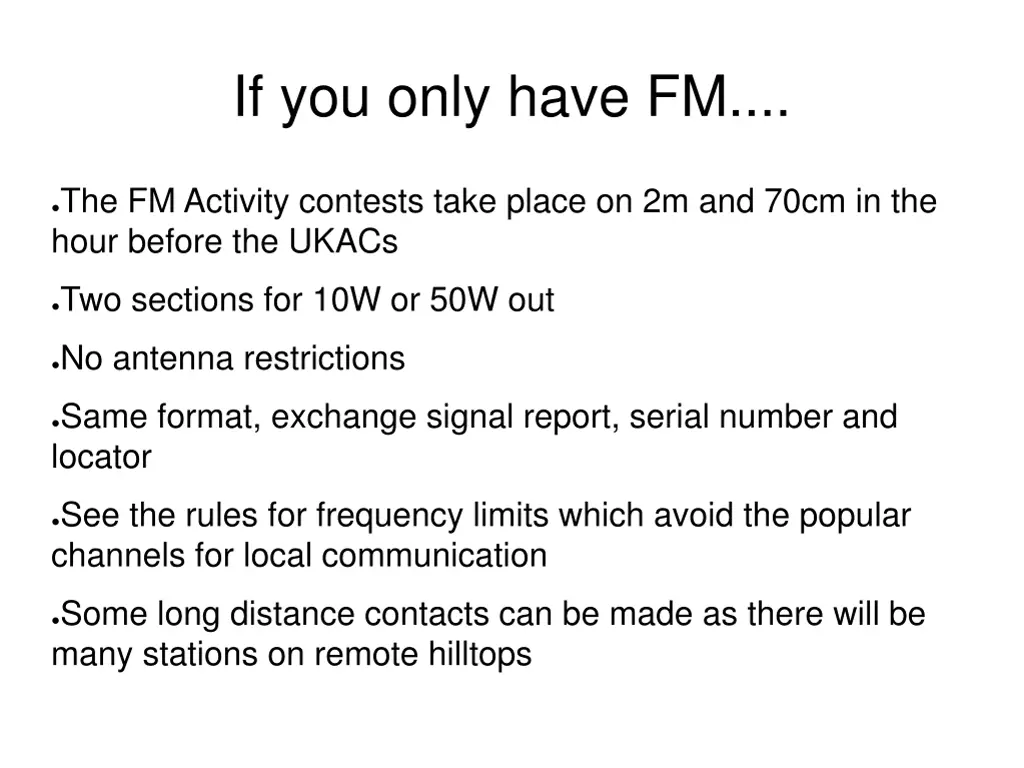 if you only have fm