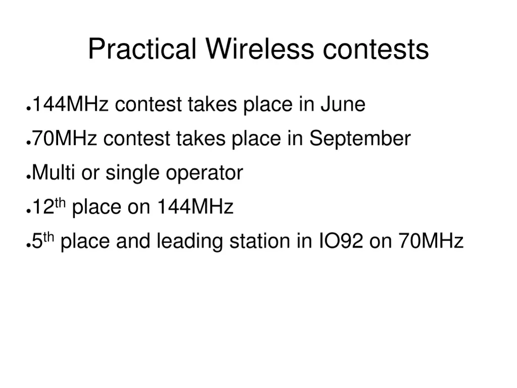 practical wireless contests