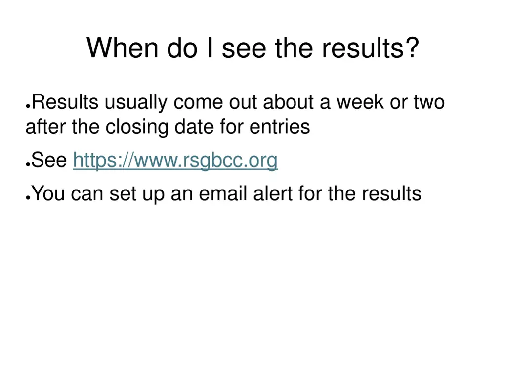 when do i see the results