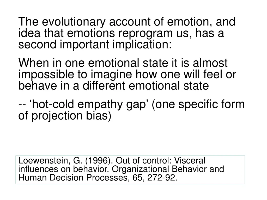 the evolutionary account of emotion and idea that
