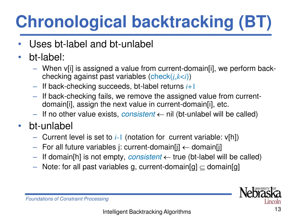 chronological backtracking bt
