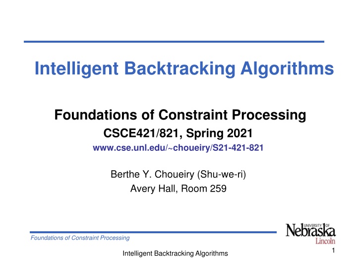 intelligent backtracking algorithms