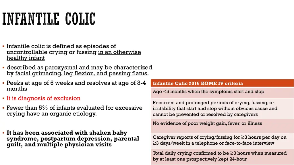 infantile colic