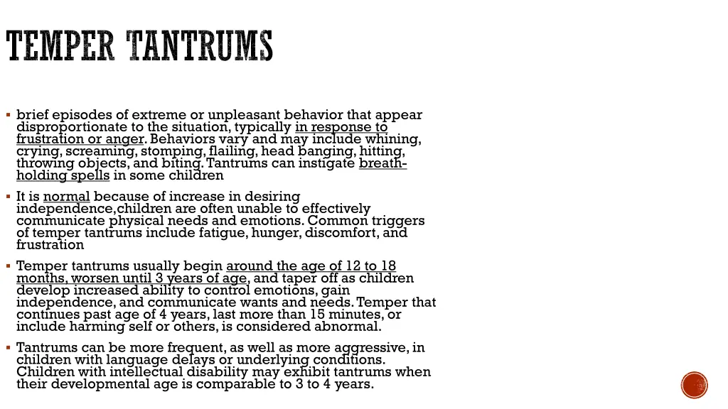 temper tantrums