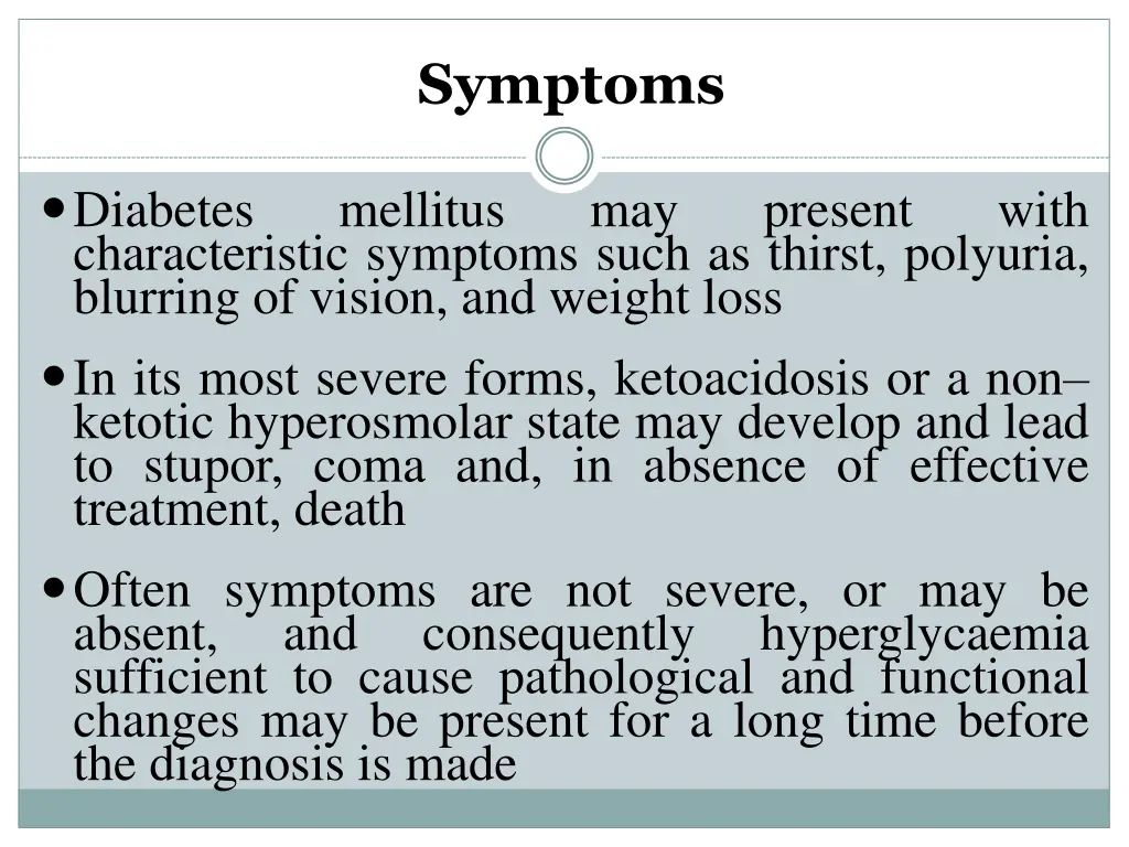 symptoms