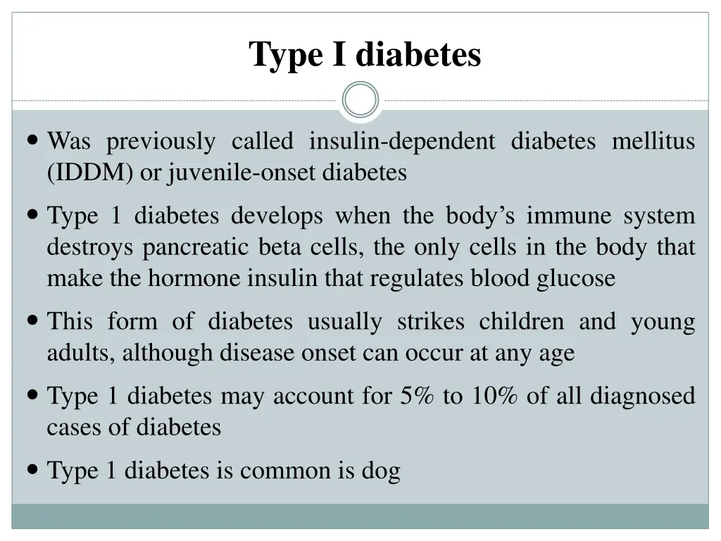 type i diabetes
