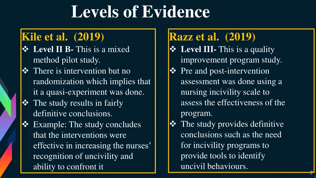 levels of evidence 1