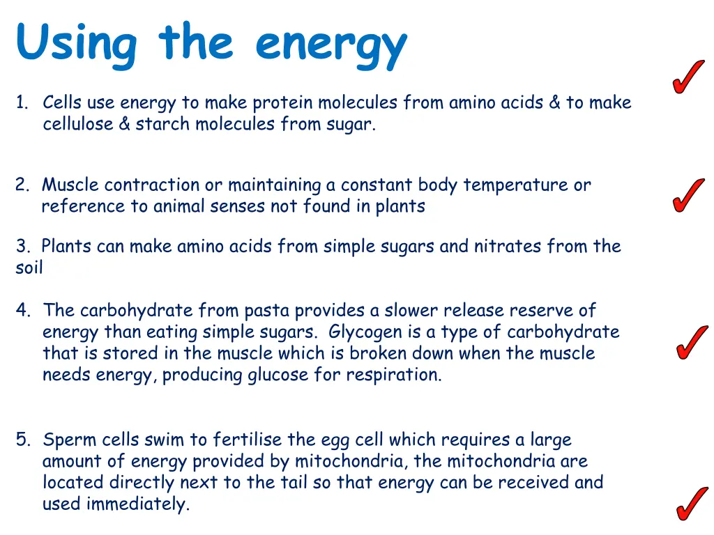 using the energy 1