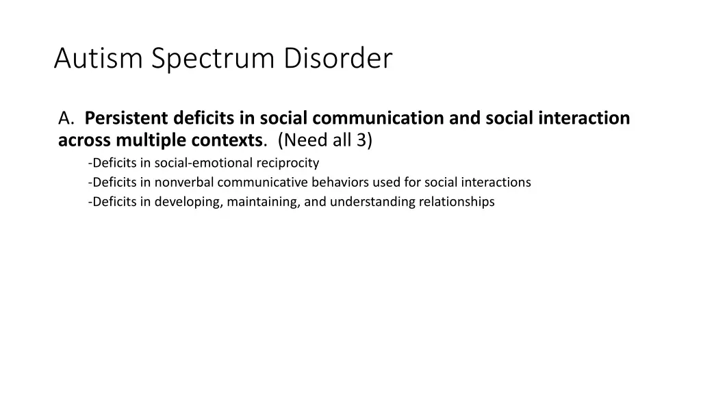 autism spectrum disorder