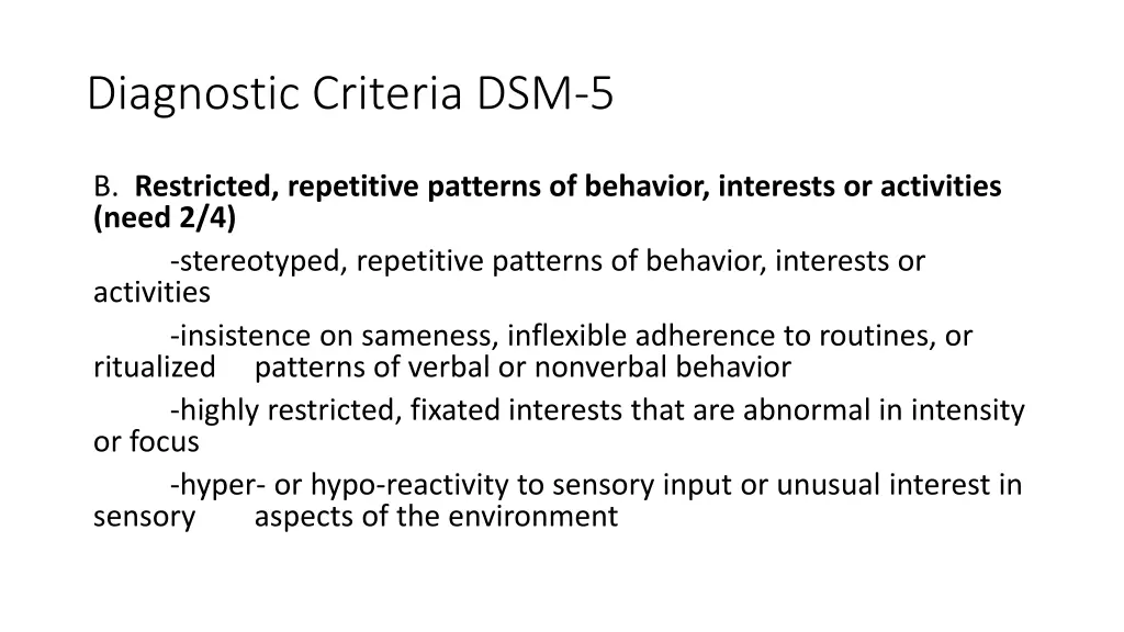 diagnostic criteria dsm 5