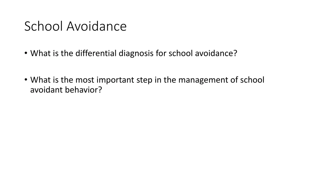 school avoidance