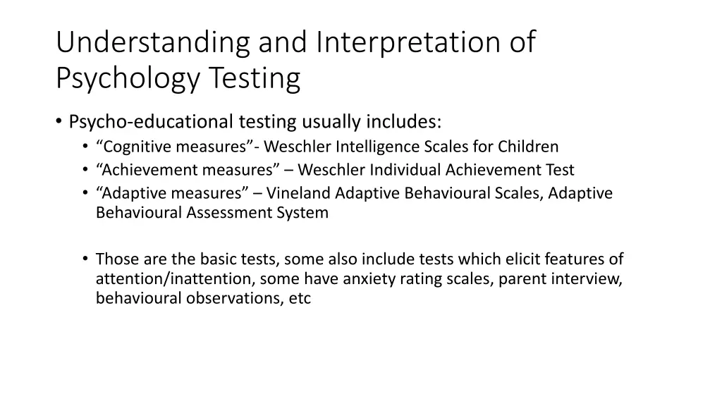 understanding and interpretation of psychology