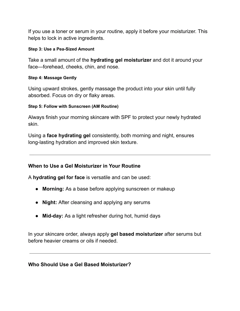 if you use a toner or serum in your routine apply