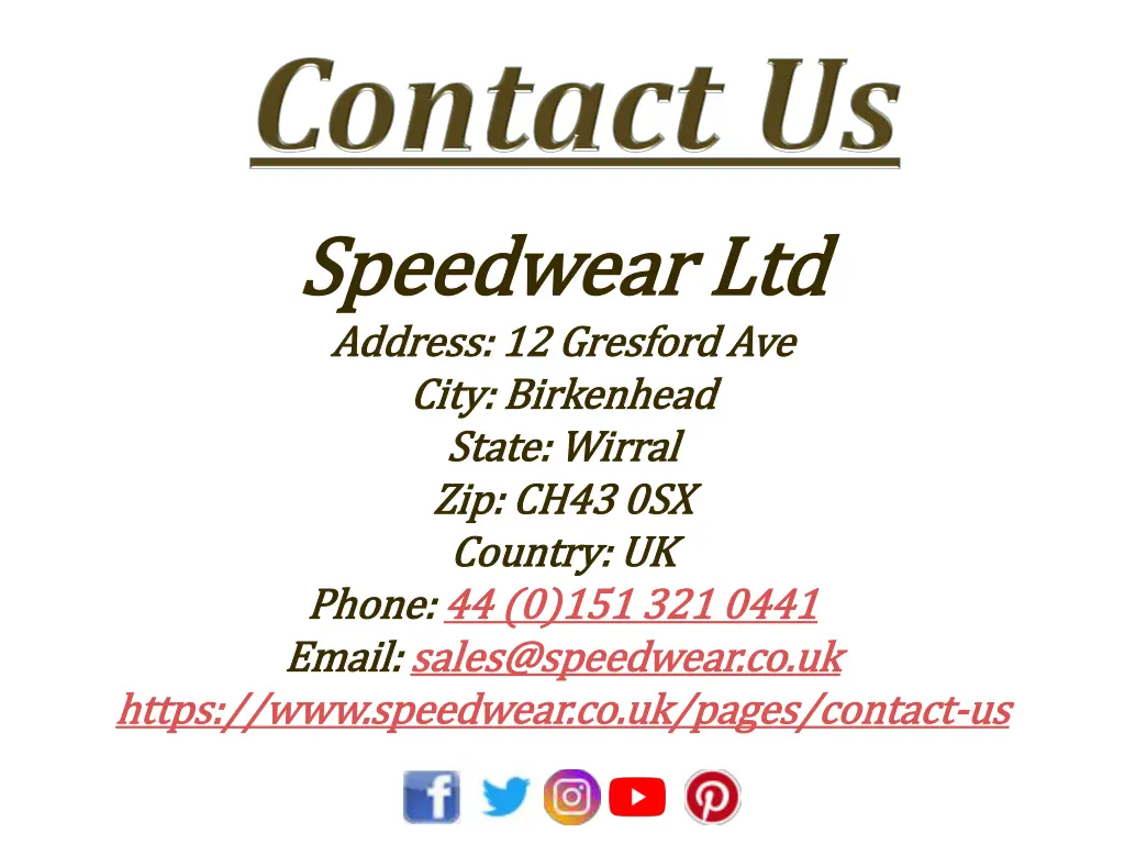 speedwear speedwear ltd address 12 address