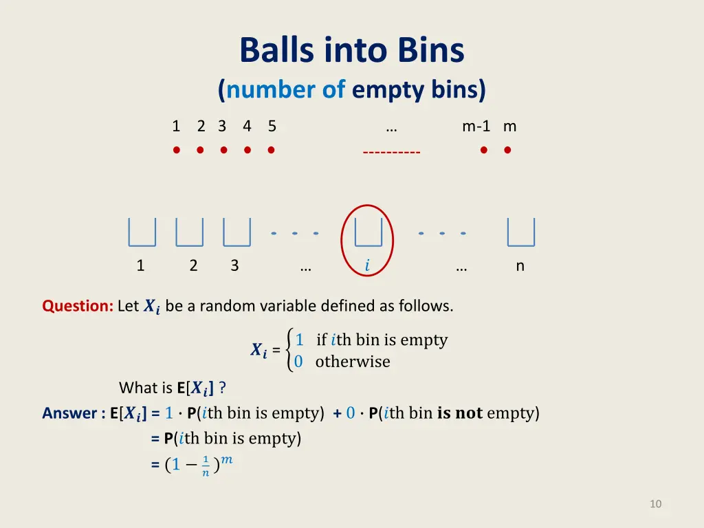 balls into bins number of empty bins 2