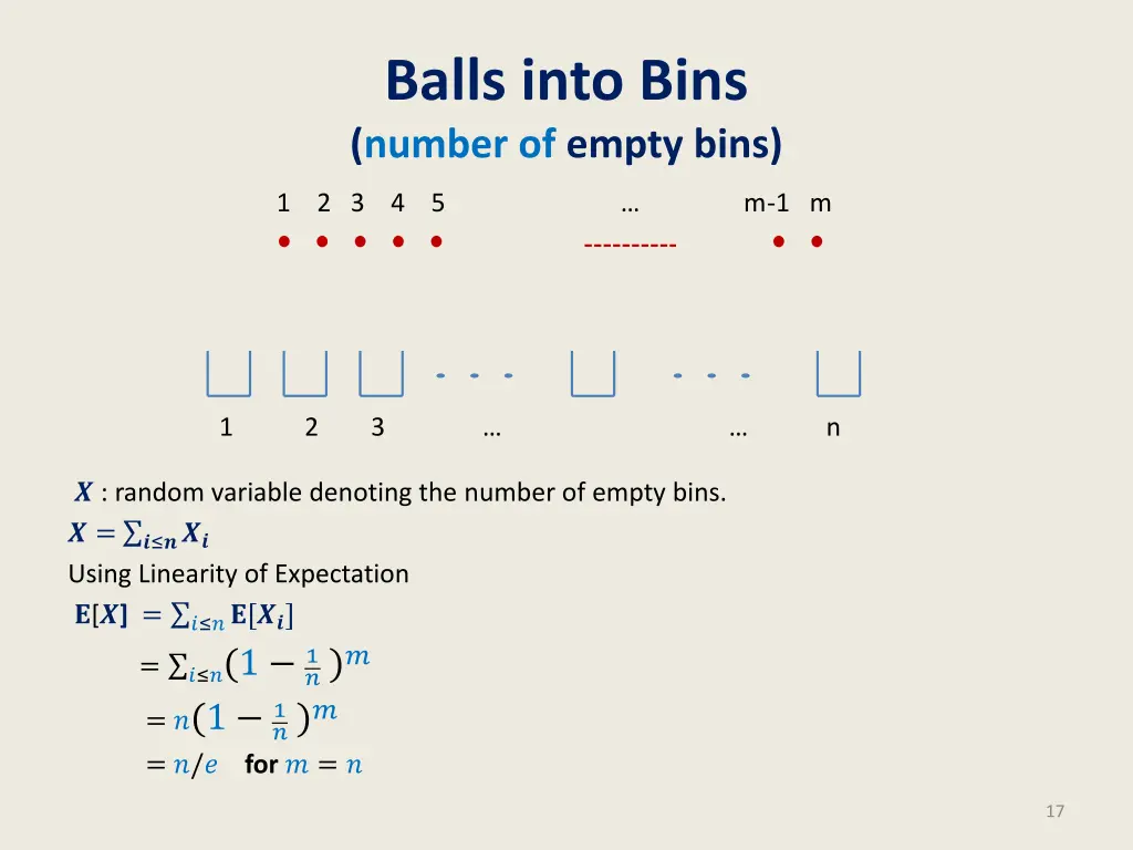 balls into bins number of empty bins 3