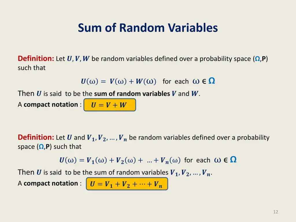 sum of random variables