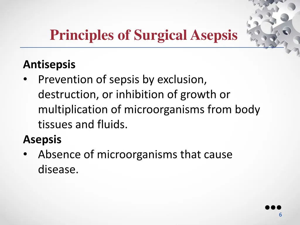 principles of surgical asepsis