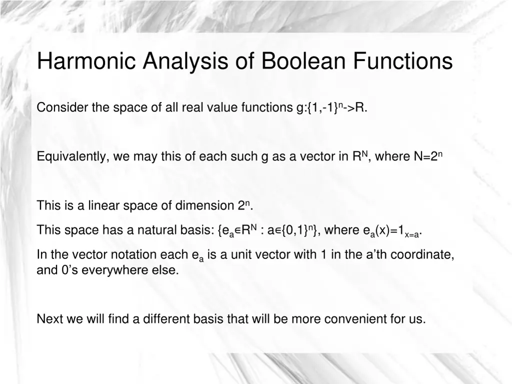 harmonic analysis of boolean functions