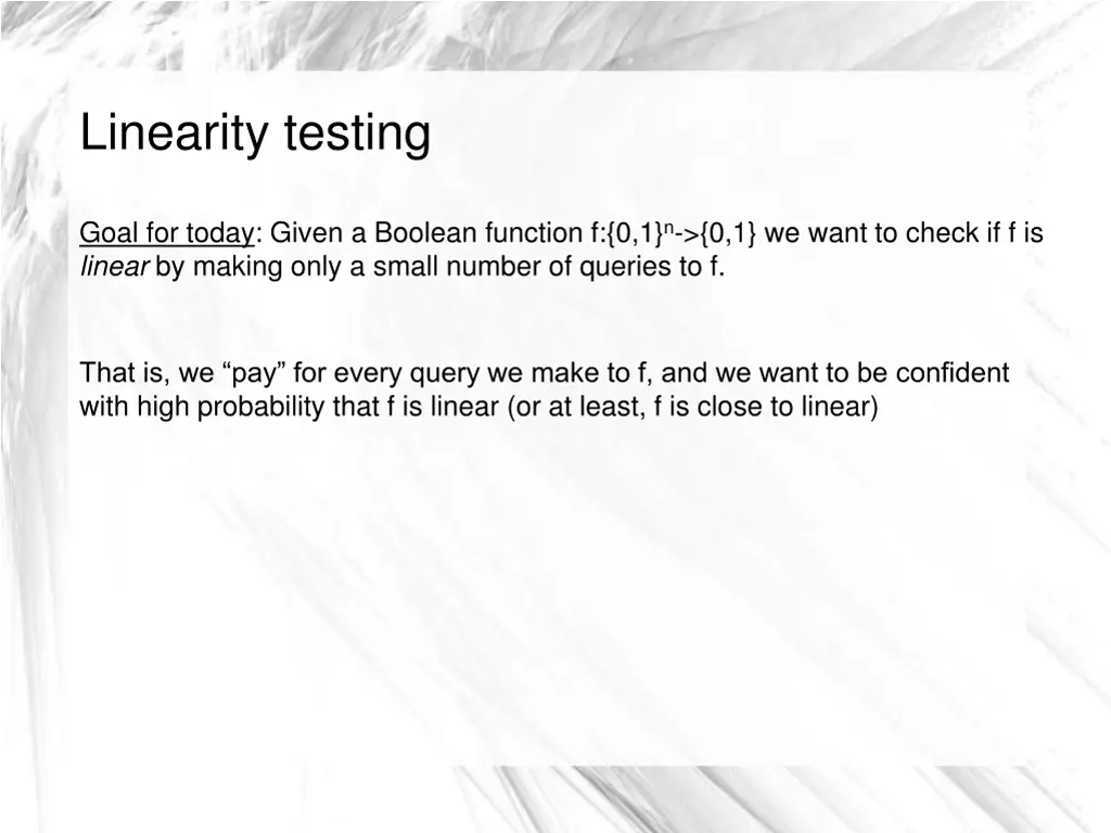 linearity testing 1