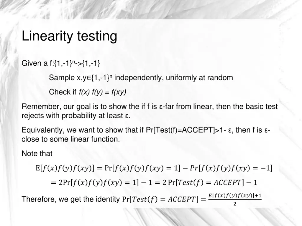 linearity testing 10