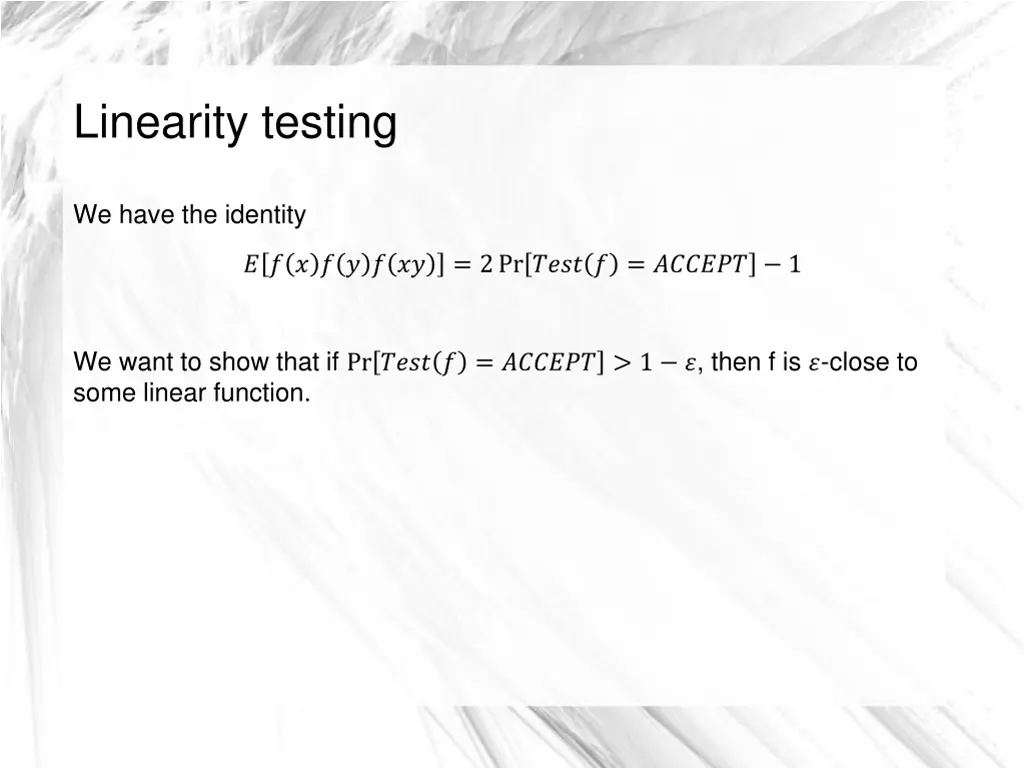 linearity testing 11