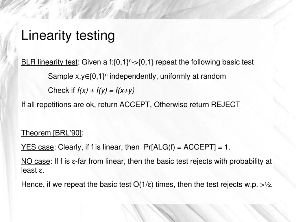 linearity testing 12