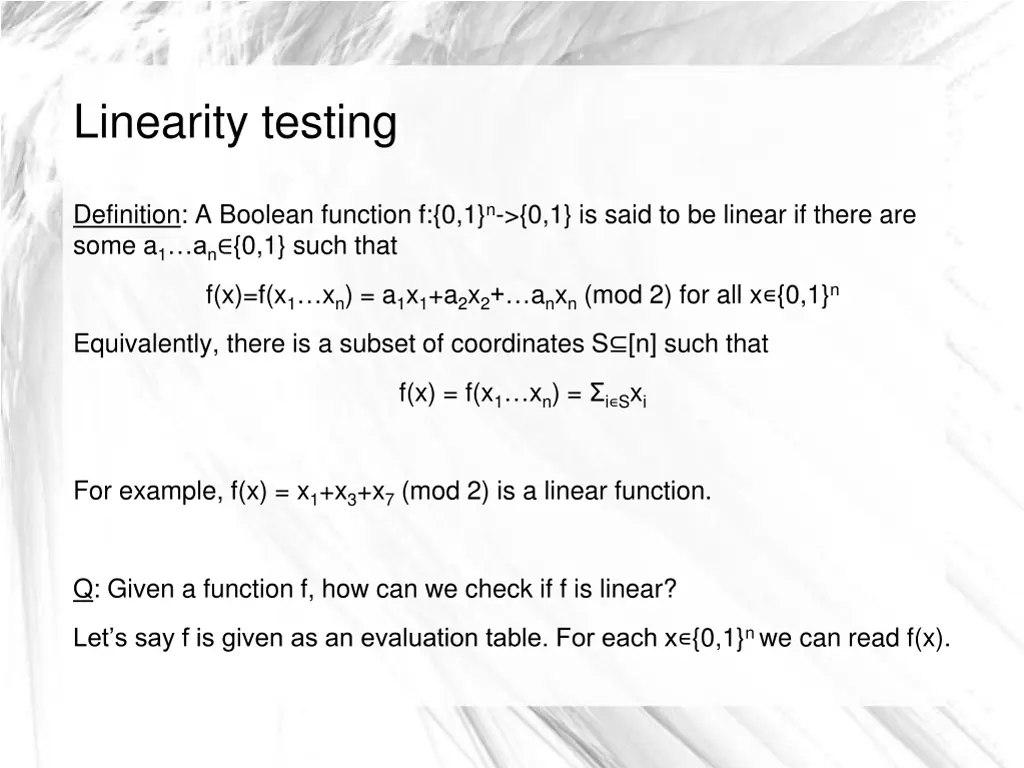 linearity testing 2