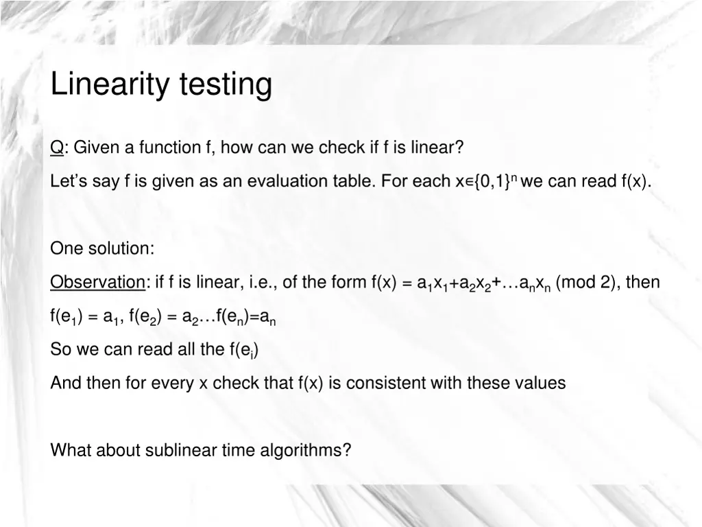 linearity testing 3