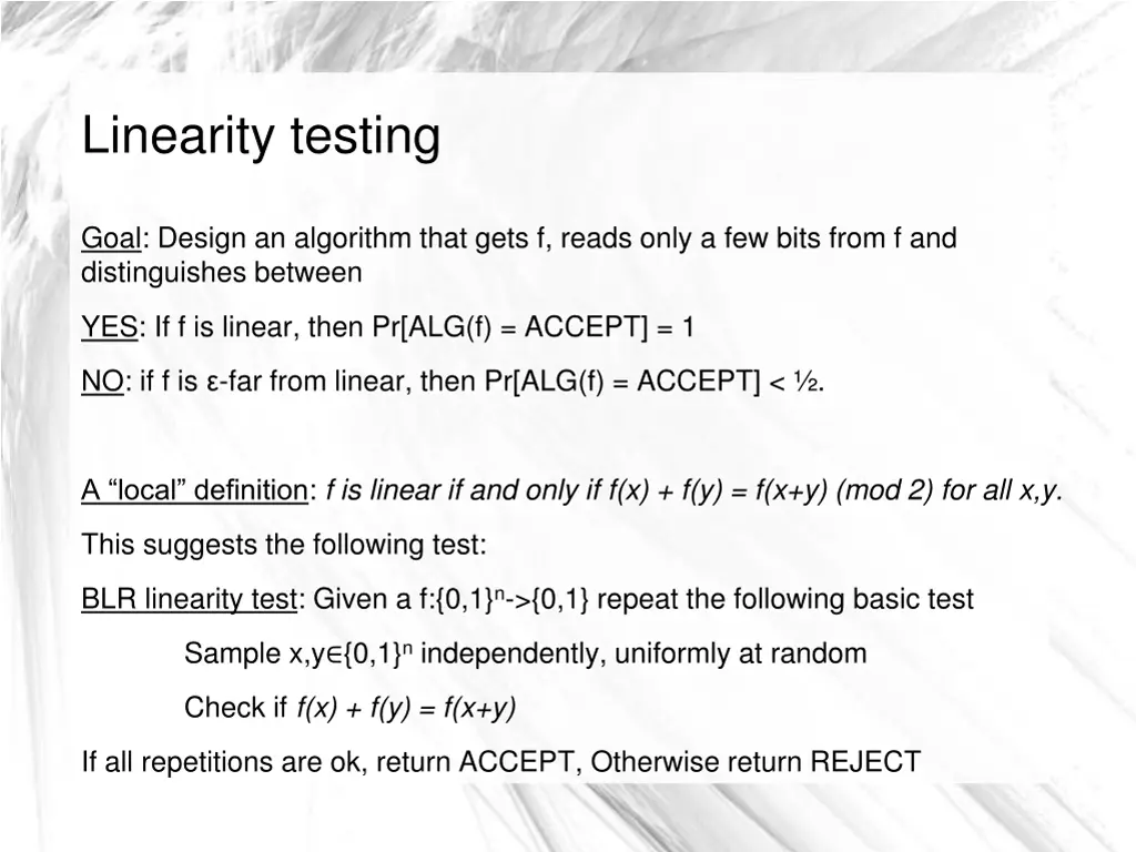 linearity testing 6