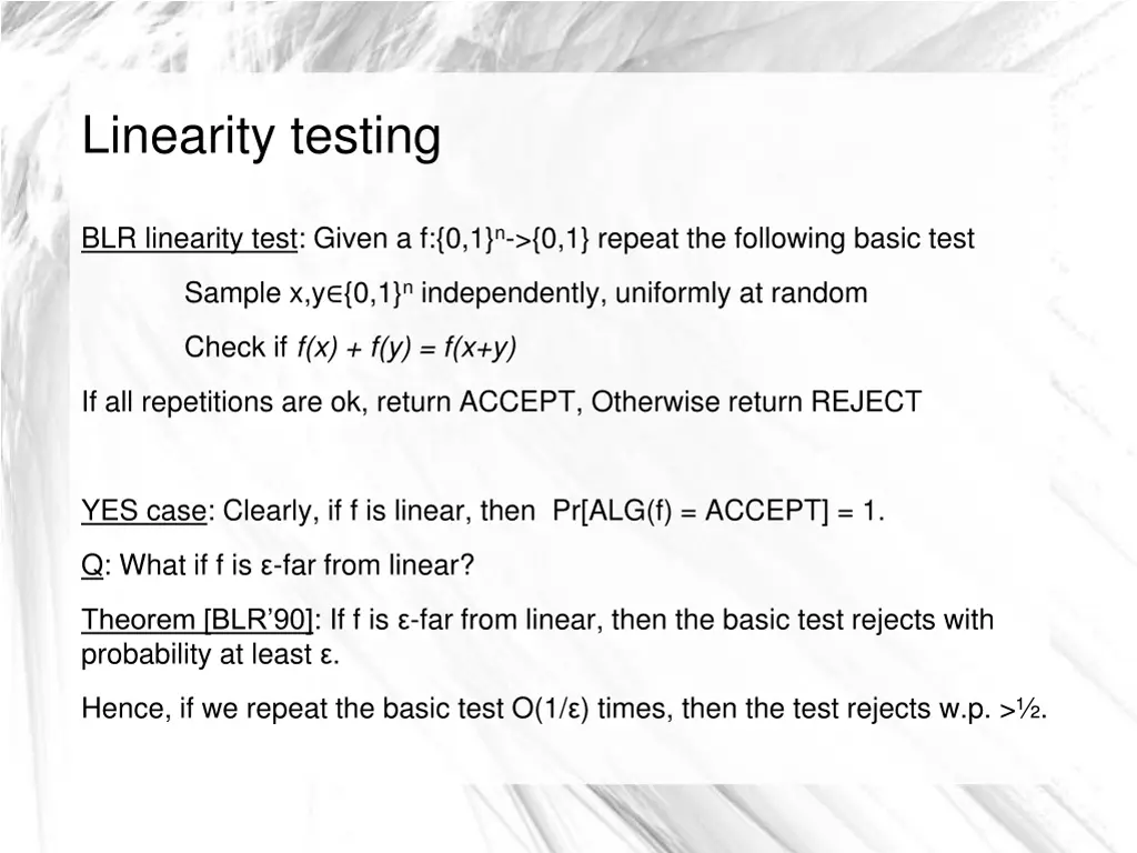 linearity testing 7