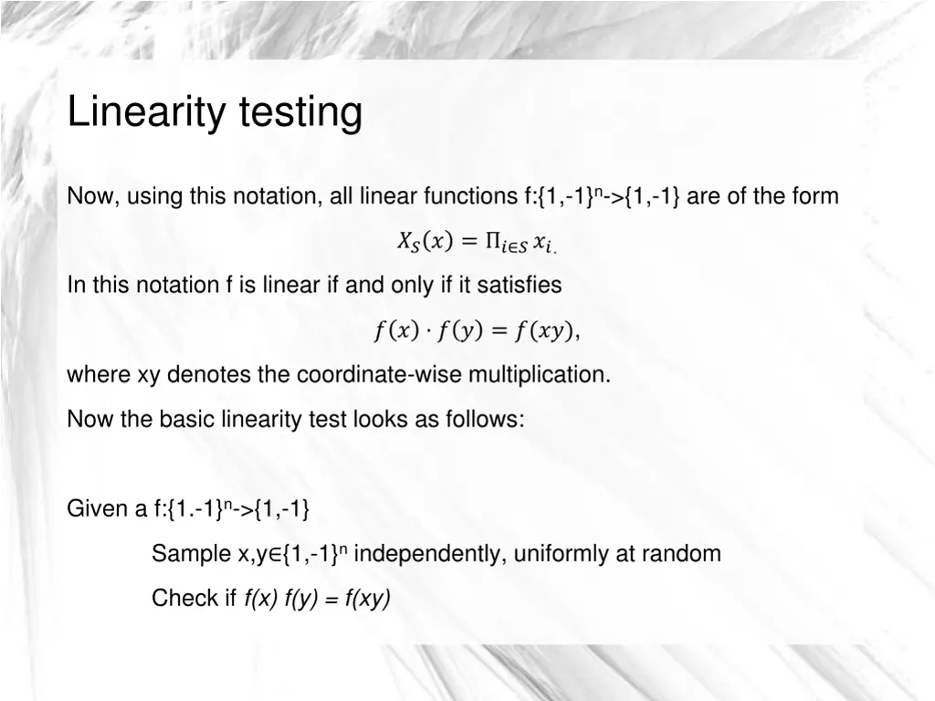 linearity testing 9