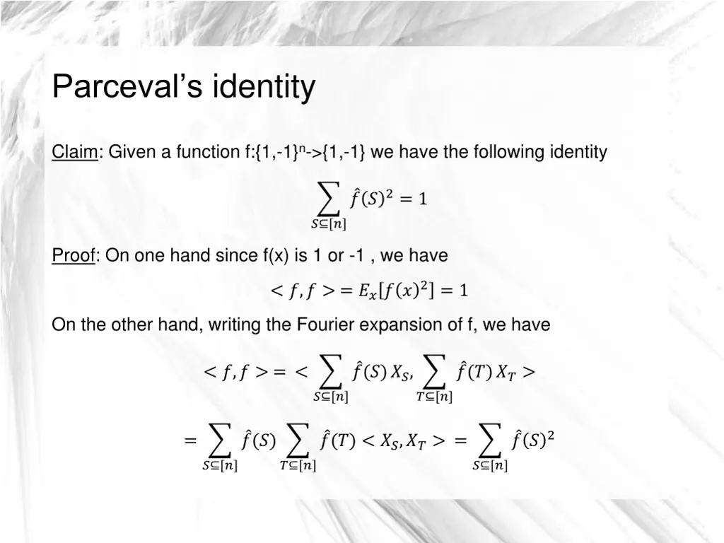 parceval s identity